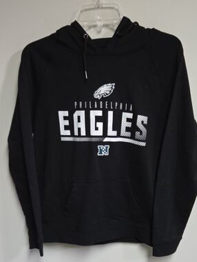 Men's Philadelphia Eagles Black Pullover Hoodie Medium